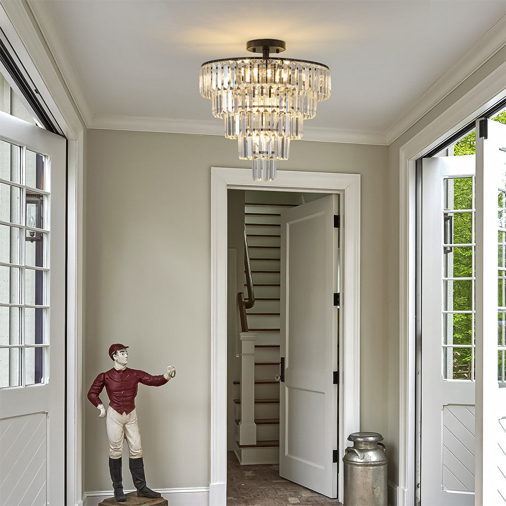 Modern Large Crystal Chandelier - Black_5