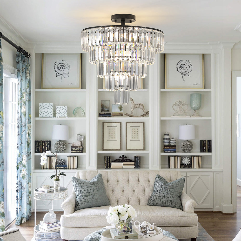 Modern Large Crystal Chandelier - Black_1