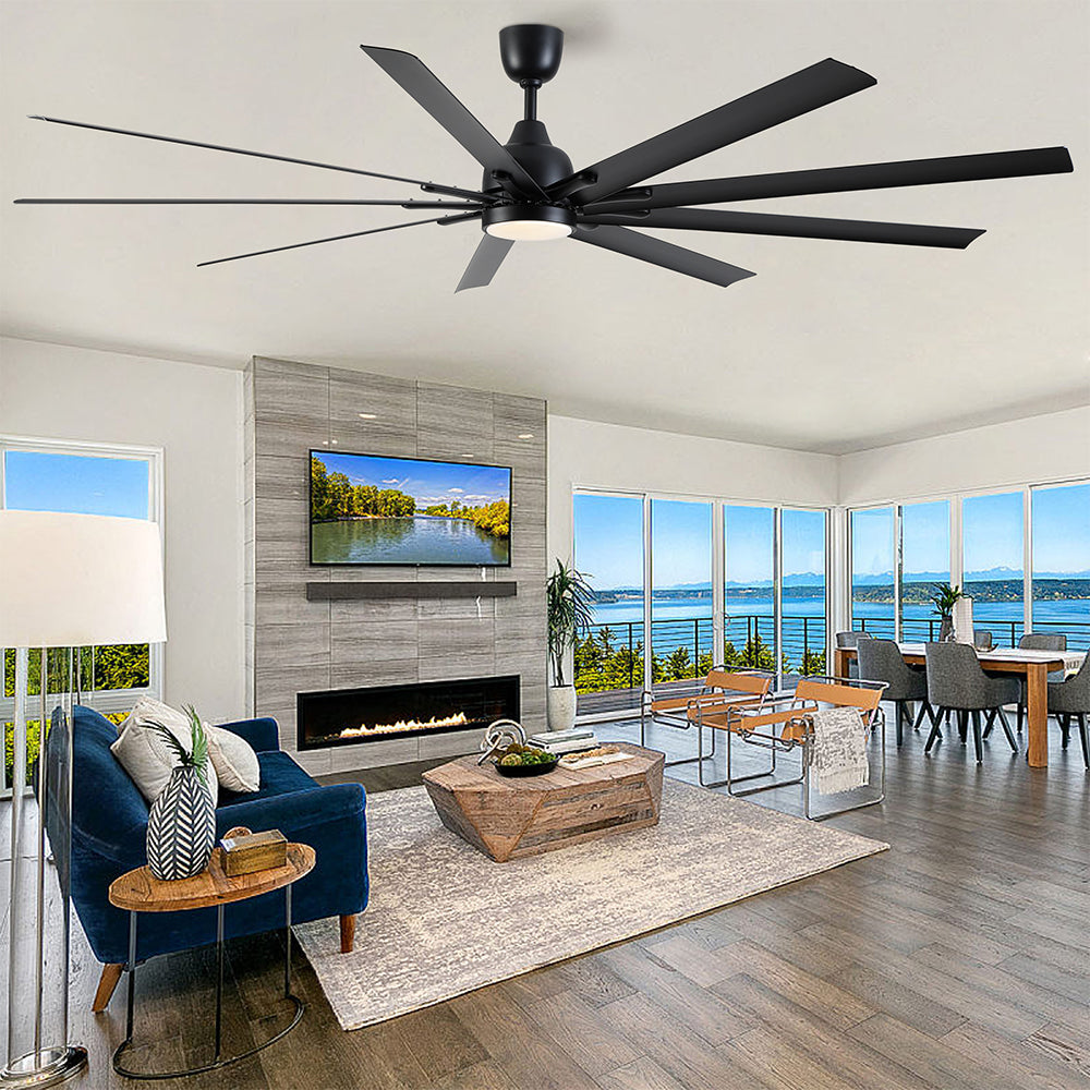 84-Inch Super Large Ceiling Fan with Remote Control - Black_5