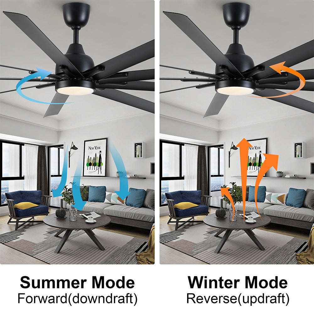84-Inch Super Large Ceiling Fan with Remote Control - Black_9
