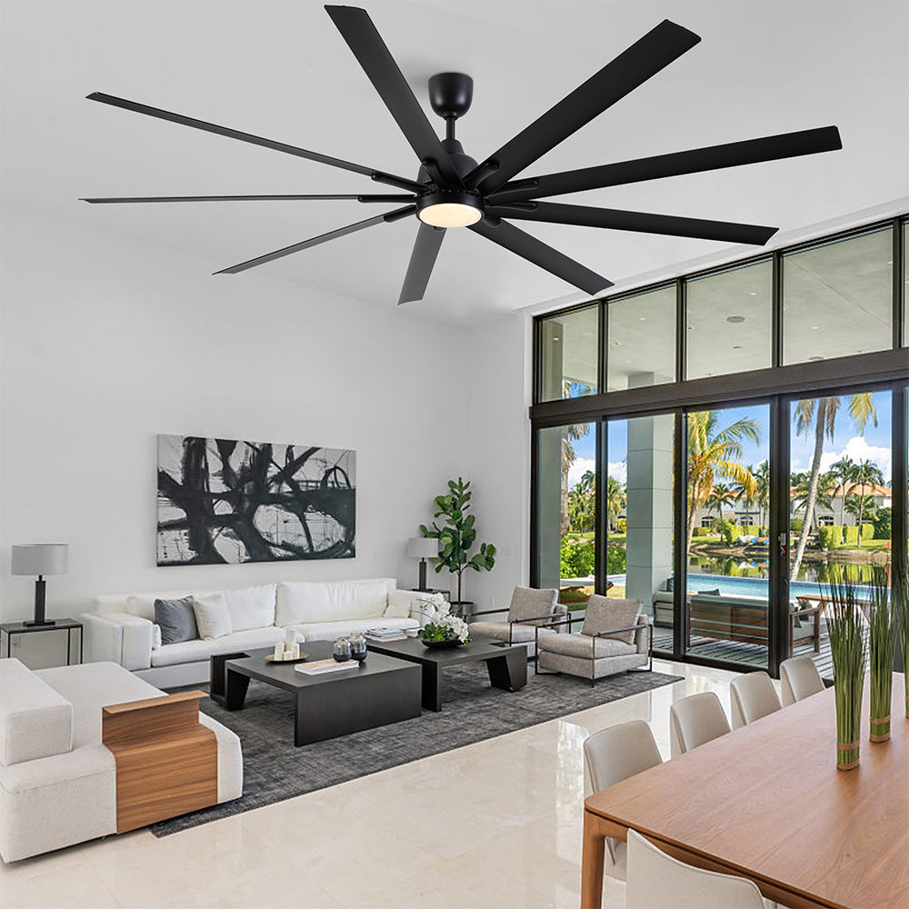 84-Inch Super Large Ceiling Fan with Remote Control - Black_7