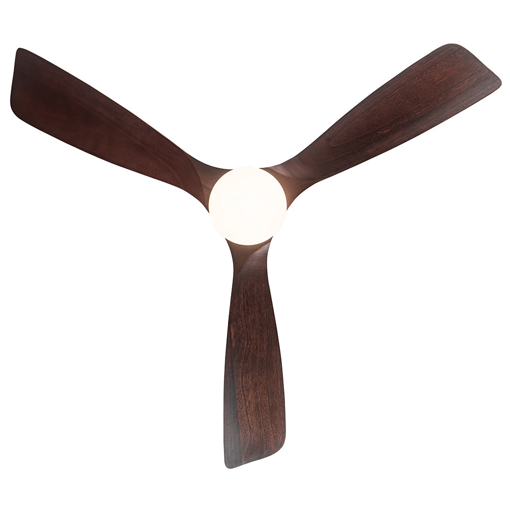 Semi Flush Ceiling Fan with Integrated LED Light - Solid Wood Blade_2