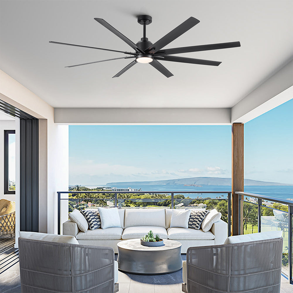 72-Inch Integrated LED Light Ceiling Fan - Black_4