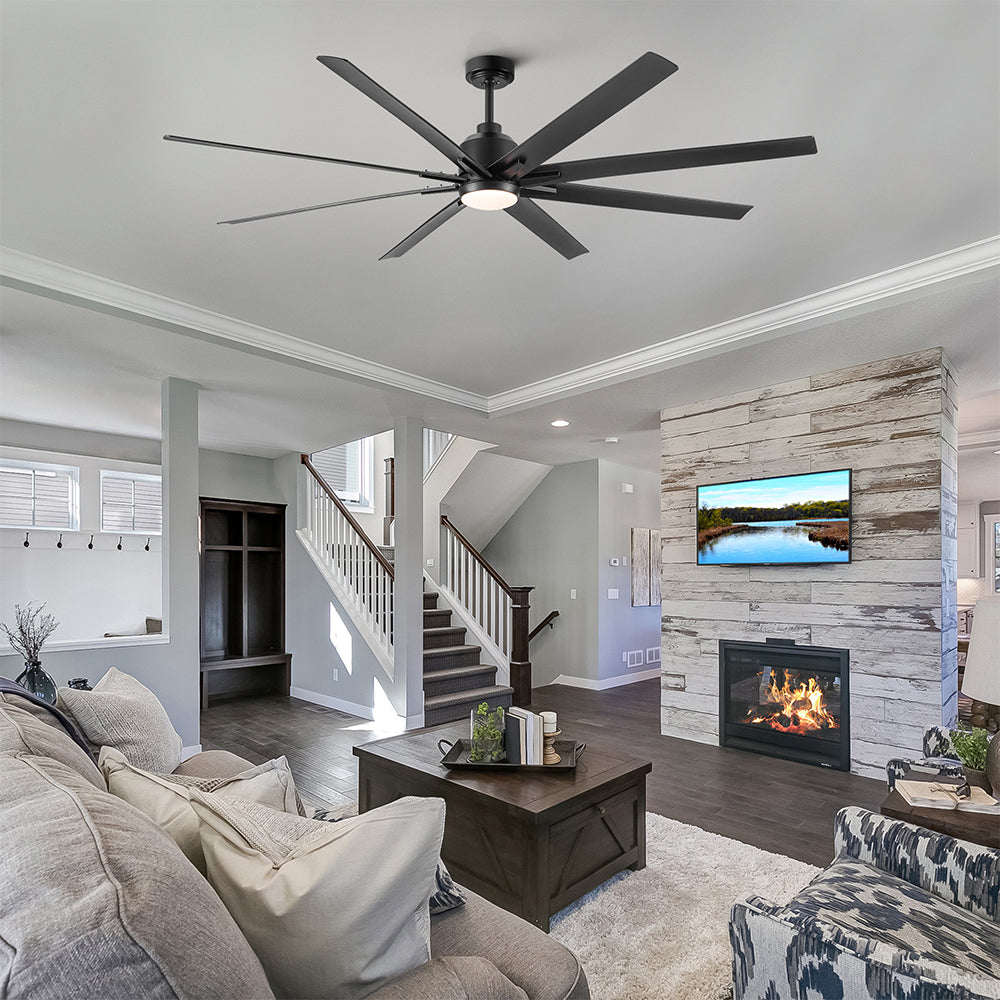 72-Inch Integrated LED Light Ceiling Fan - Black_2