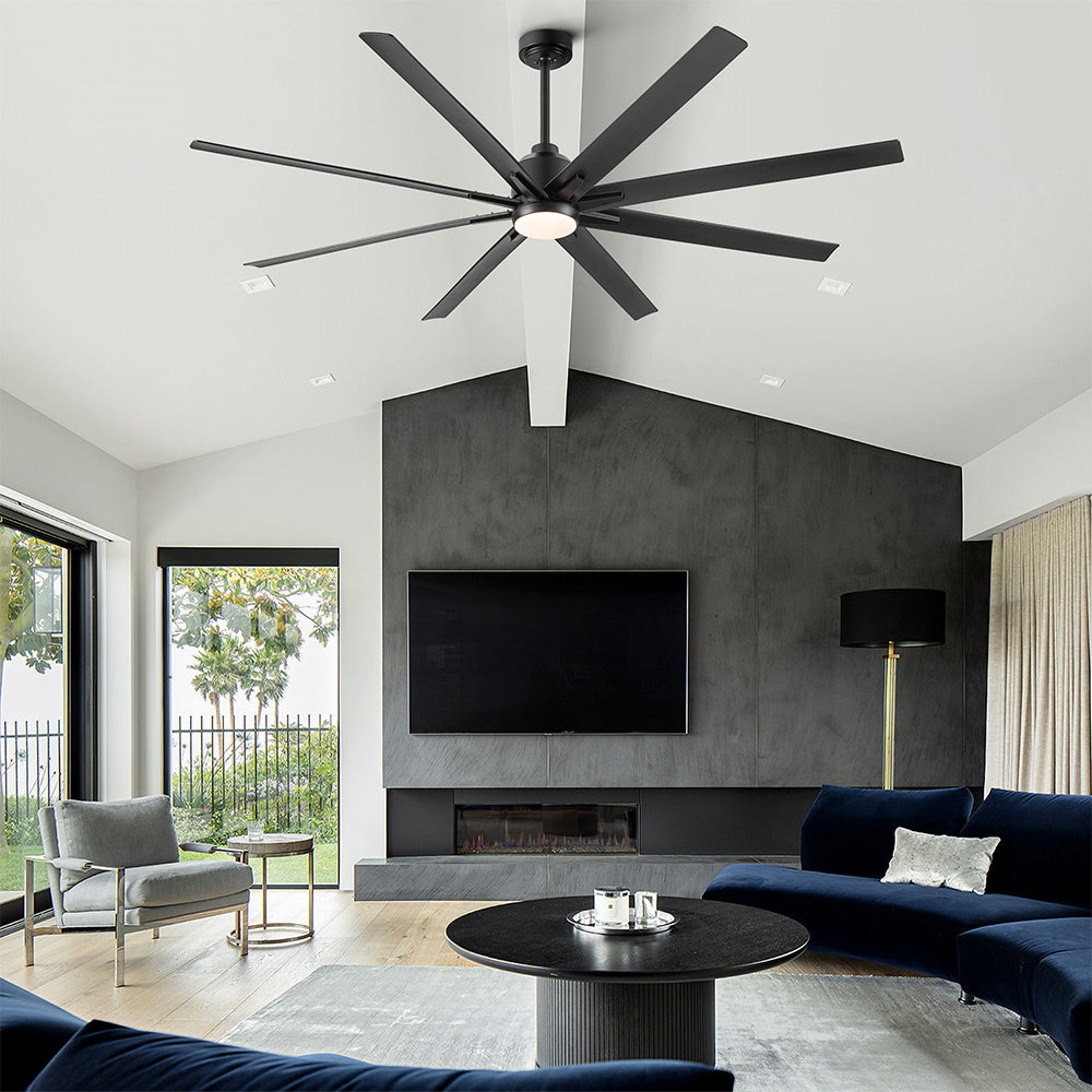 72-Inch Integrated LED Light Ceiling Fan - Black_1