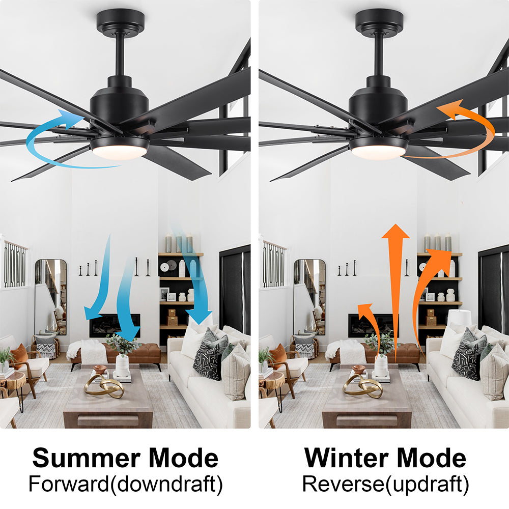 72-Inch Integrated LED Light Ceiling Fan - Black_7