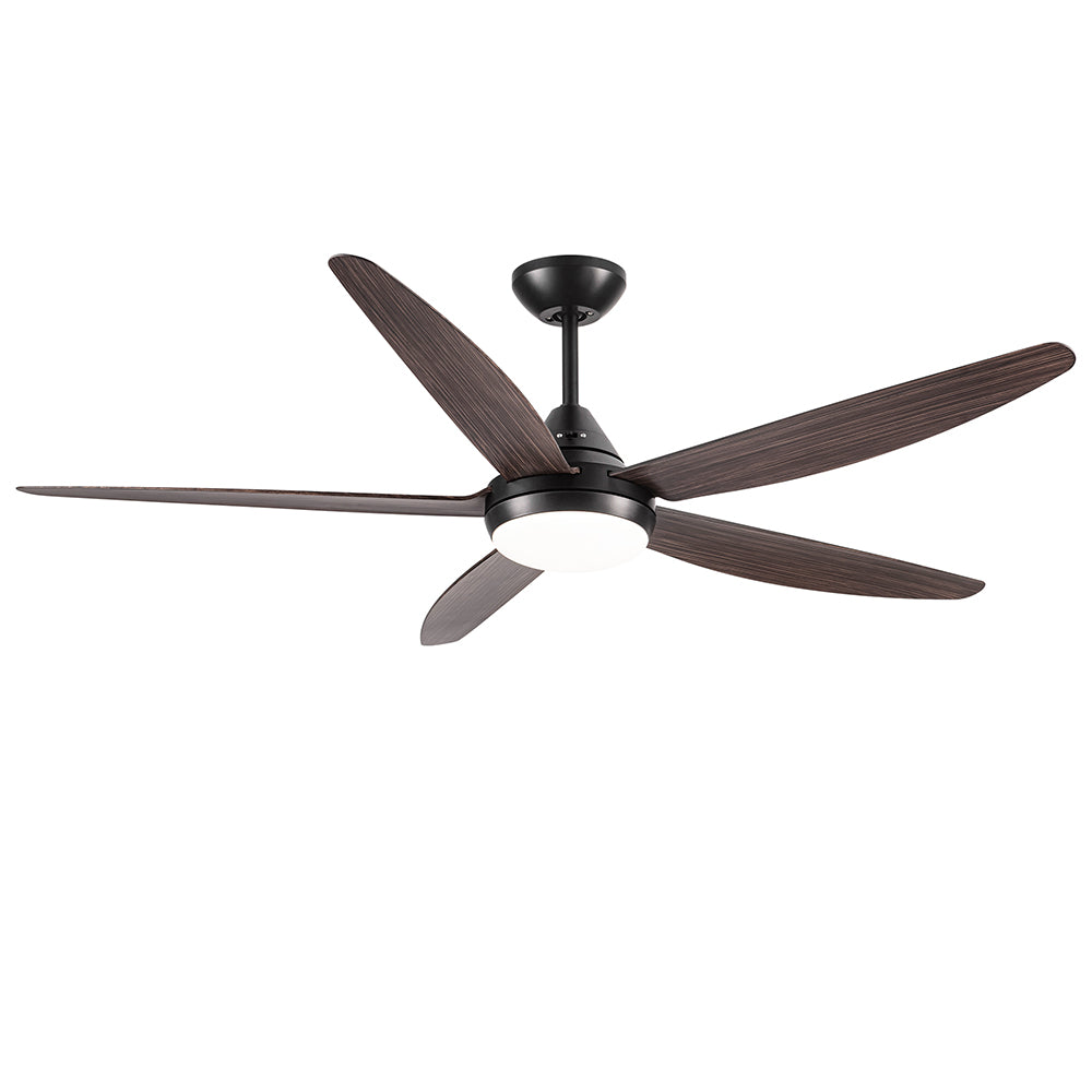 56-Inch Integrated LED Ceiling Fan Lighting - Black & Brown_0