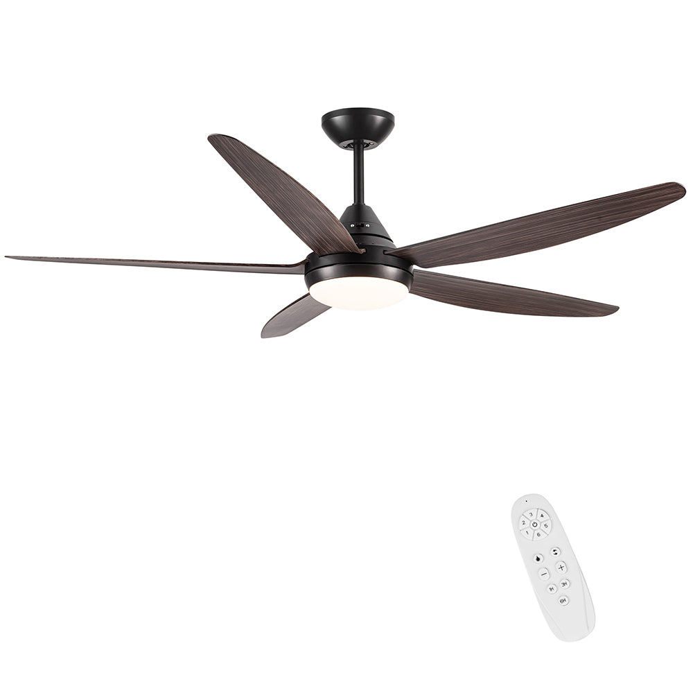 56-Inch Integrated LED Ceiling Fan Lighting - Black & Brown_1