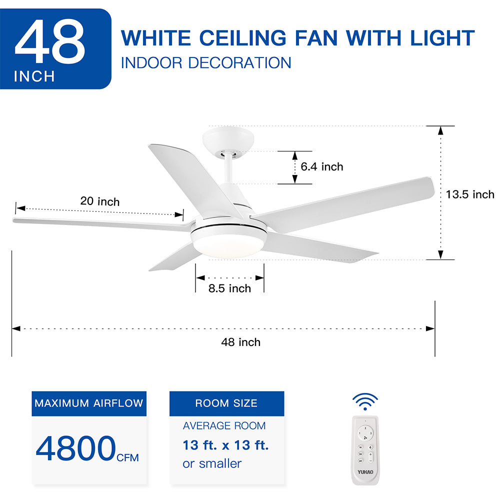 48-Inch Integrated LED Ceiling Fan Lighting - White_10
