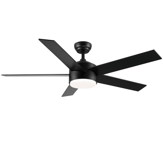 52-Inch Integrated LED Ceiling Fan Lighting - Black_0