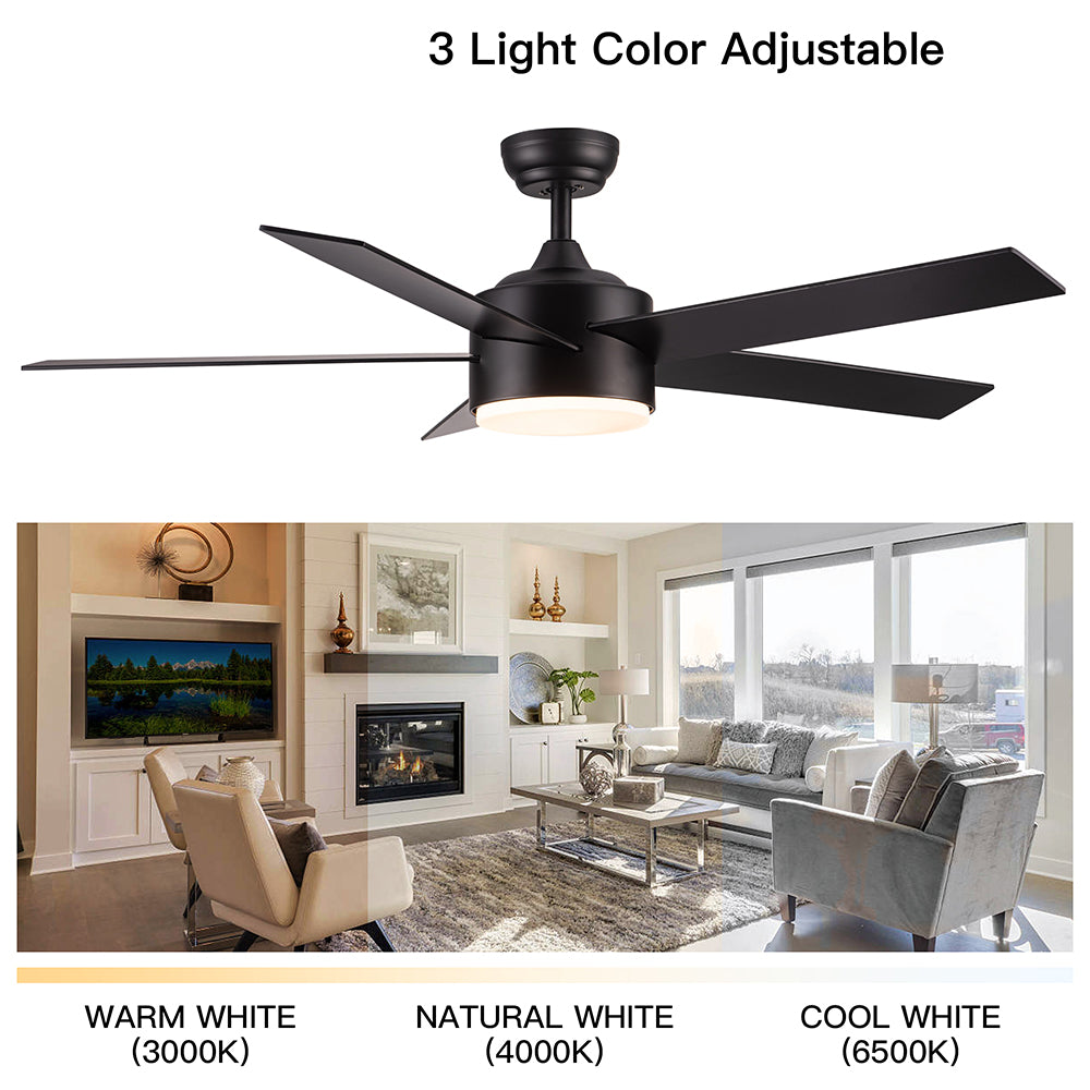 52-Inch Integrated LED Ceiling Fan Lighting - Black_8