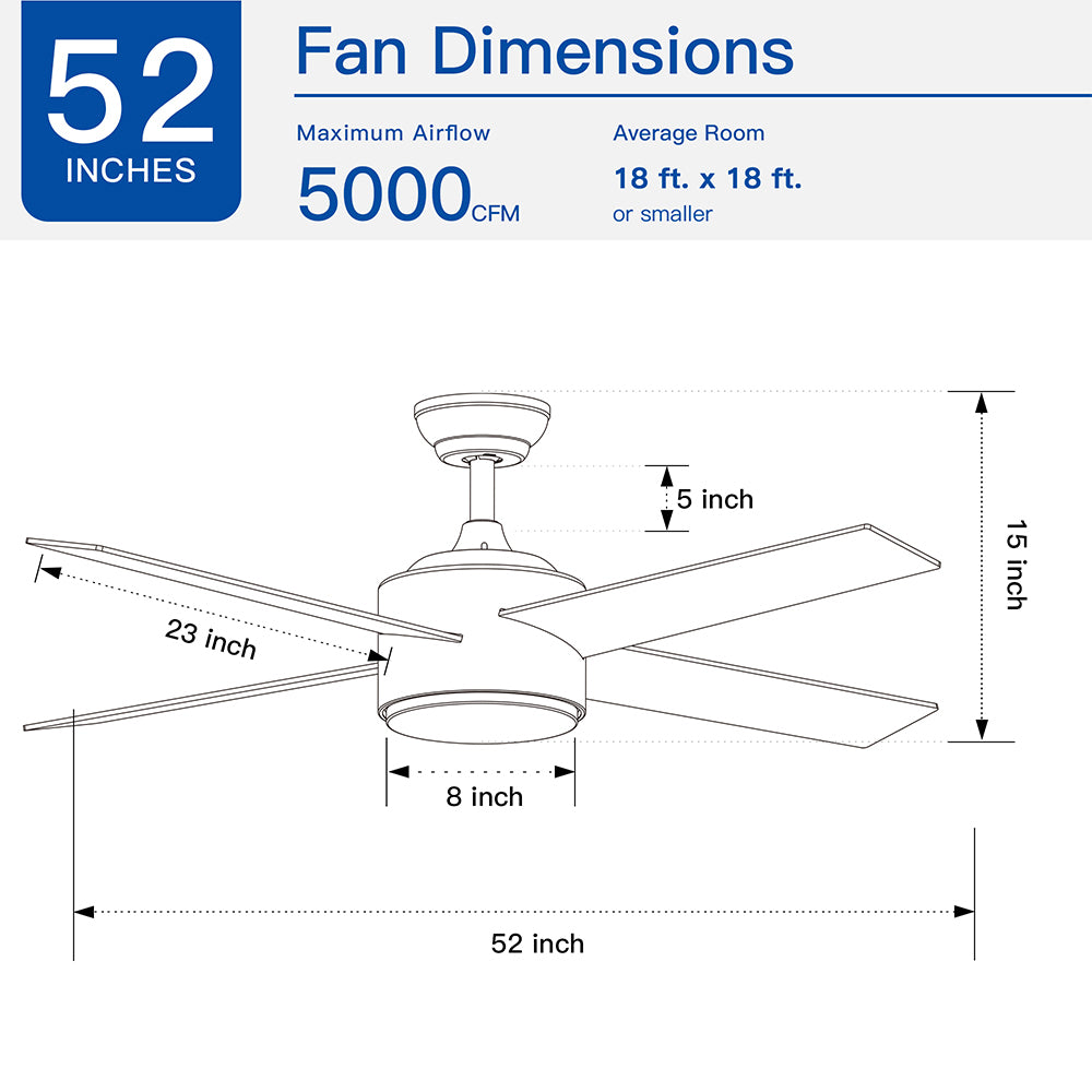 52-Inch Integrated LED Ceiling Fan Lighting - Black_9