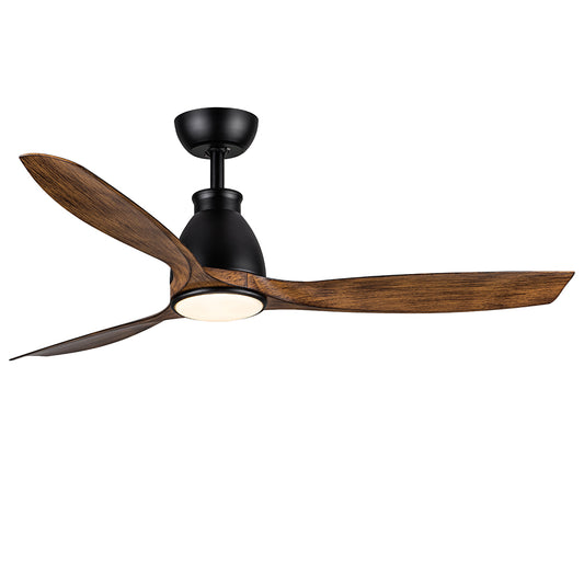 52-Inch Integrated LED Ceiling Fan Lighting - Black & Brown_0
