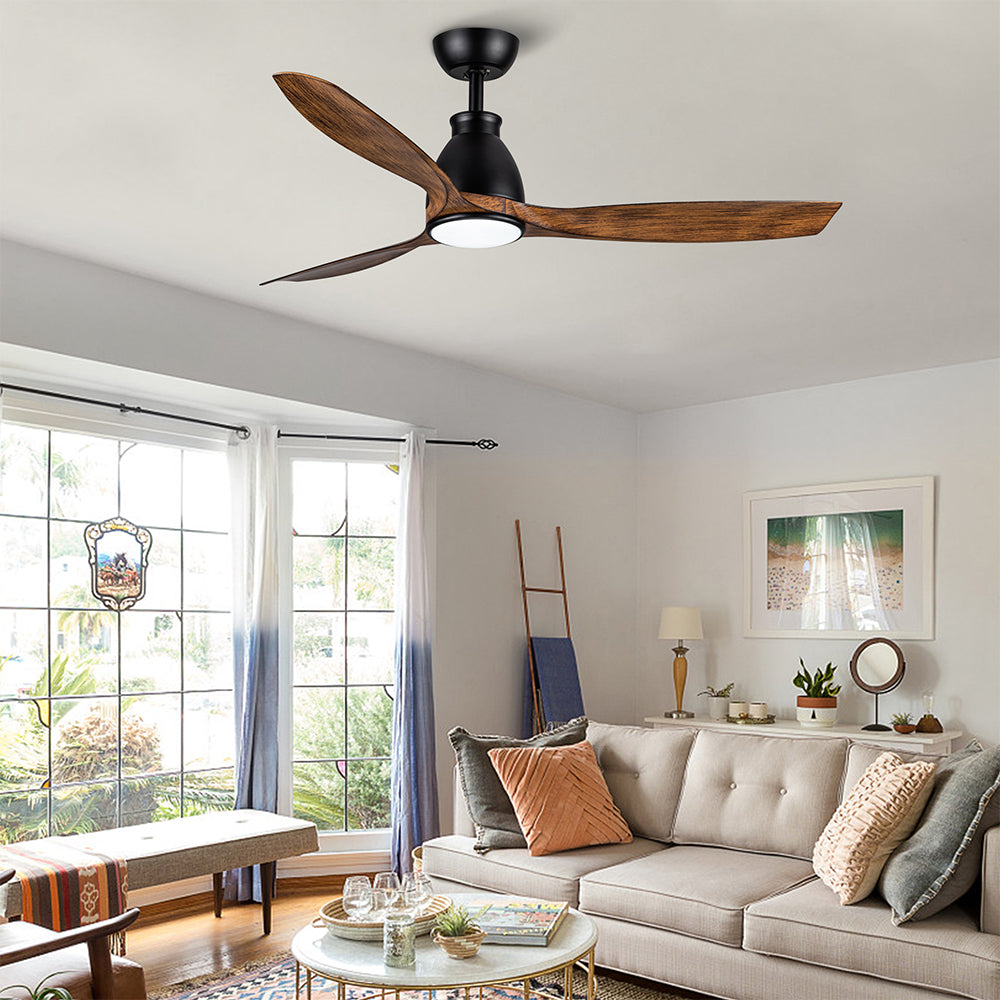 52-Inch Integrated LED Ceiling Fan Lighting - Black & Brown_6