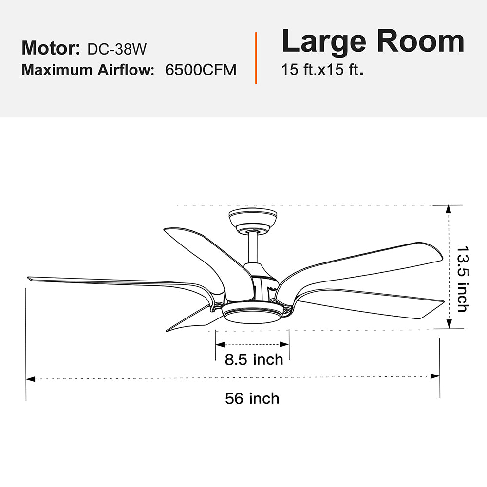 56-Inch Smart Integrated LED Ceiling Fan Lighting - Antique Brown_8