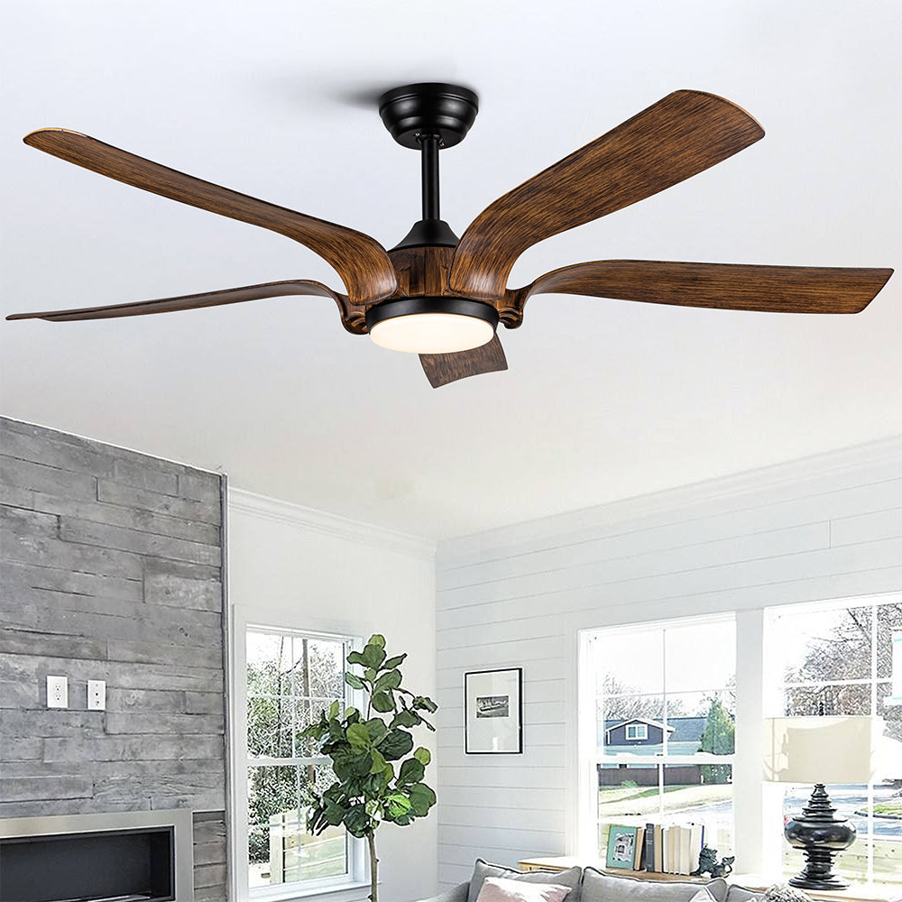56-Inch Smart Integrated LED Ceiling Fan Lighting - Antique Brown_1