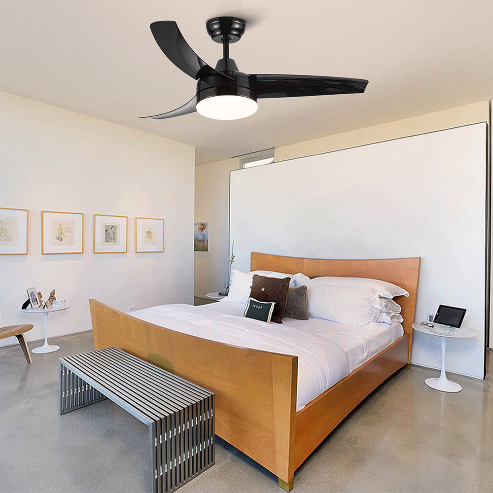 Ceiling Fan with Integrated LED Light - Black_2
