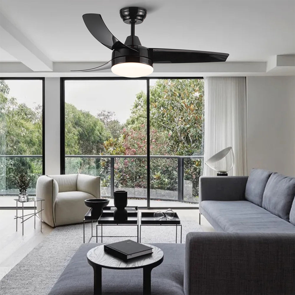 Ceiling Fan with Integrated LED Light - Black_4