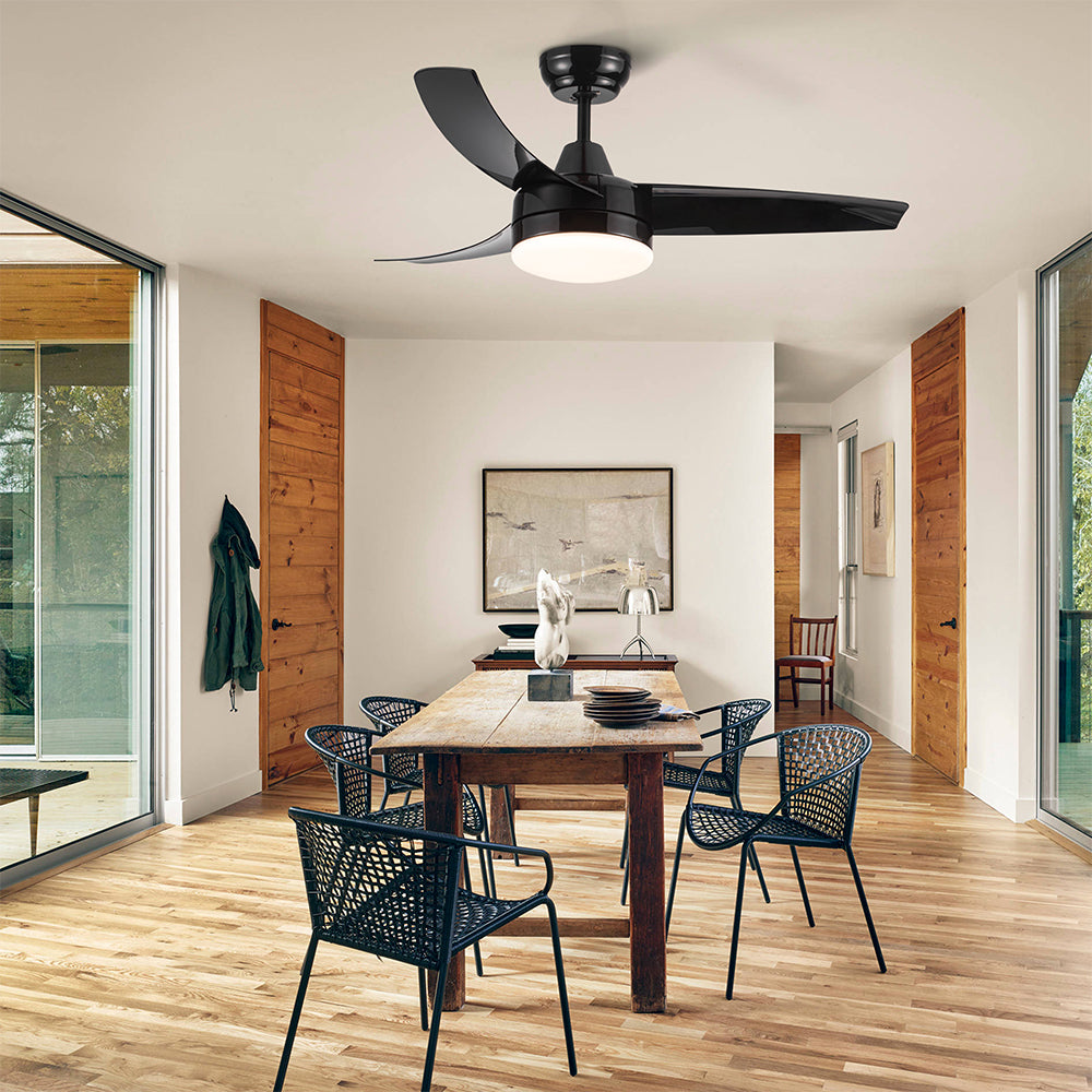 Ceiling Fan with Integrated LED Light - Black_3