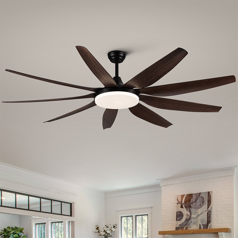 71-Inch Integrated LED Lighting Ceiling Fan with 9 Solid Wood Blade_4
