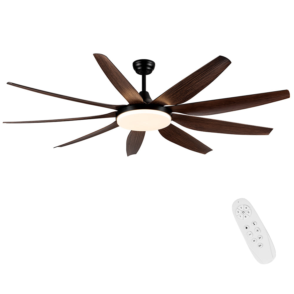 71-Inch Integrated LED Lighting Ceiling Fan with 9 Solid Wood Blade_1