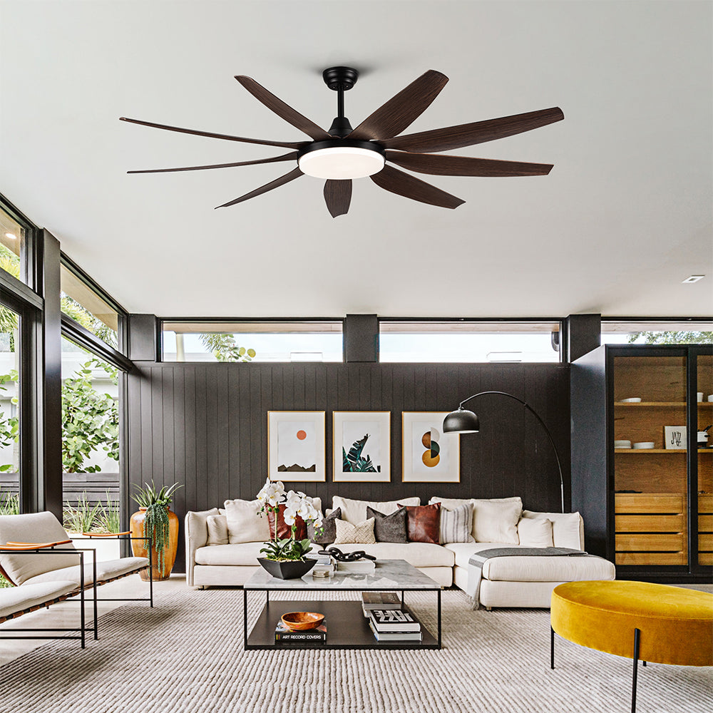 71-Inch Integrated LED Lighting Ceiling Fan with 9 Solid Wood Blade_5