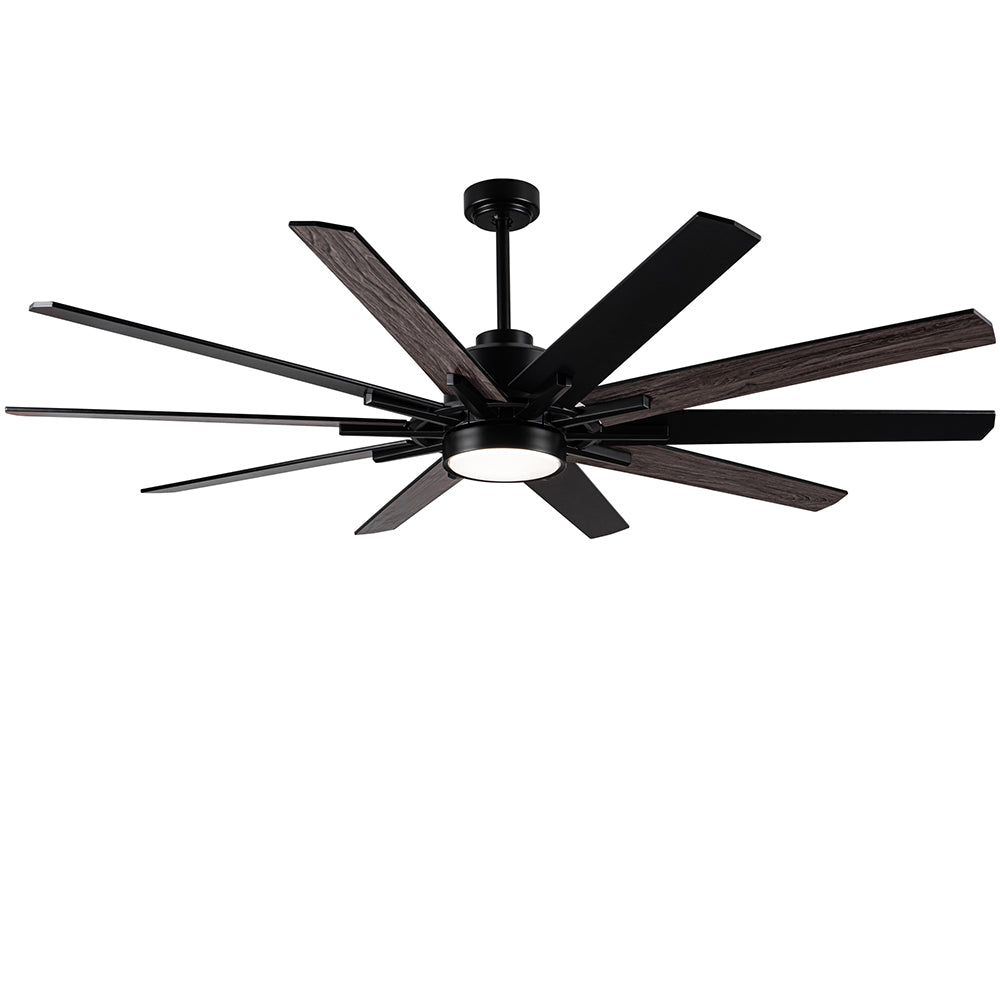 72-Inch Dual-Finish LED Ceiling Fan with Remote Control Black_0