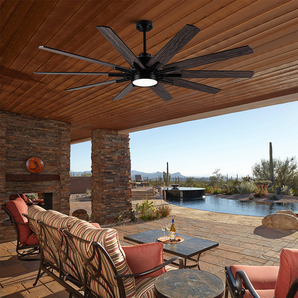 72-Inch Dual-Finish LED Ceiling Fan with Remote Control Black_3