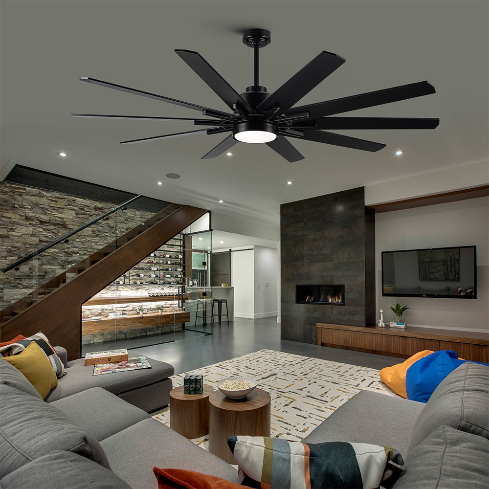 72-Inch Dual-Finish LED Ceiling Fan with Remote Control Black_7