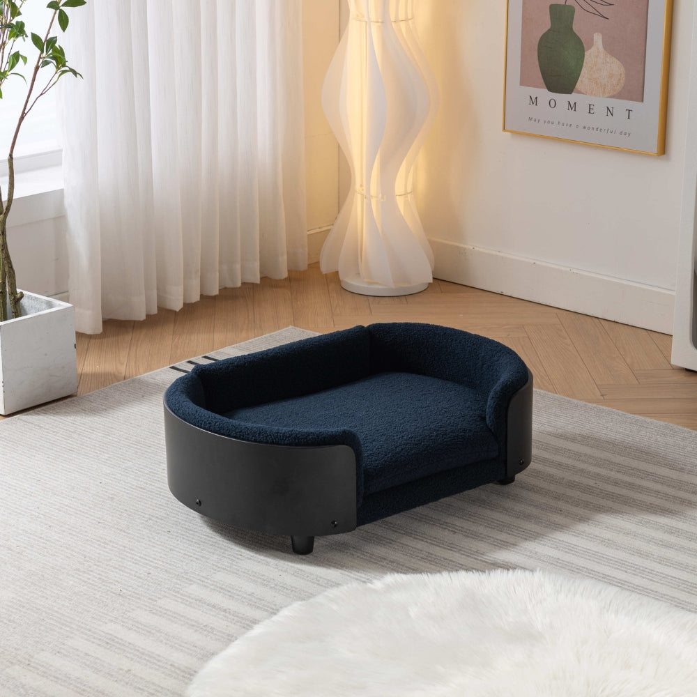 Elevated Dog Bed Solid Wood Legs Cashmere Cushion Medium_4