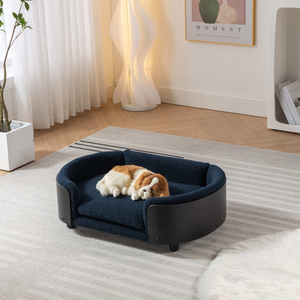 Elevated Dog Bed Solid Wood Legs Cashmere Cushion Medium_5