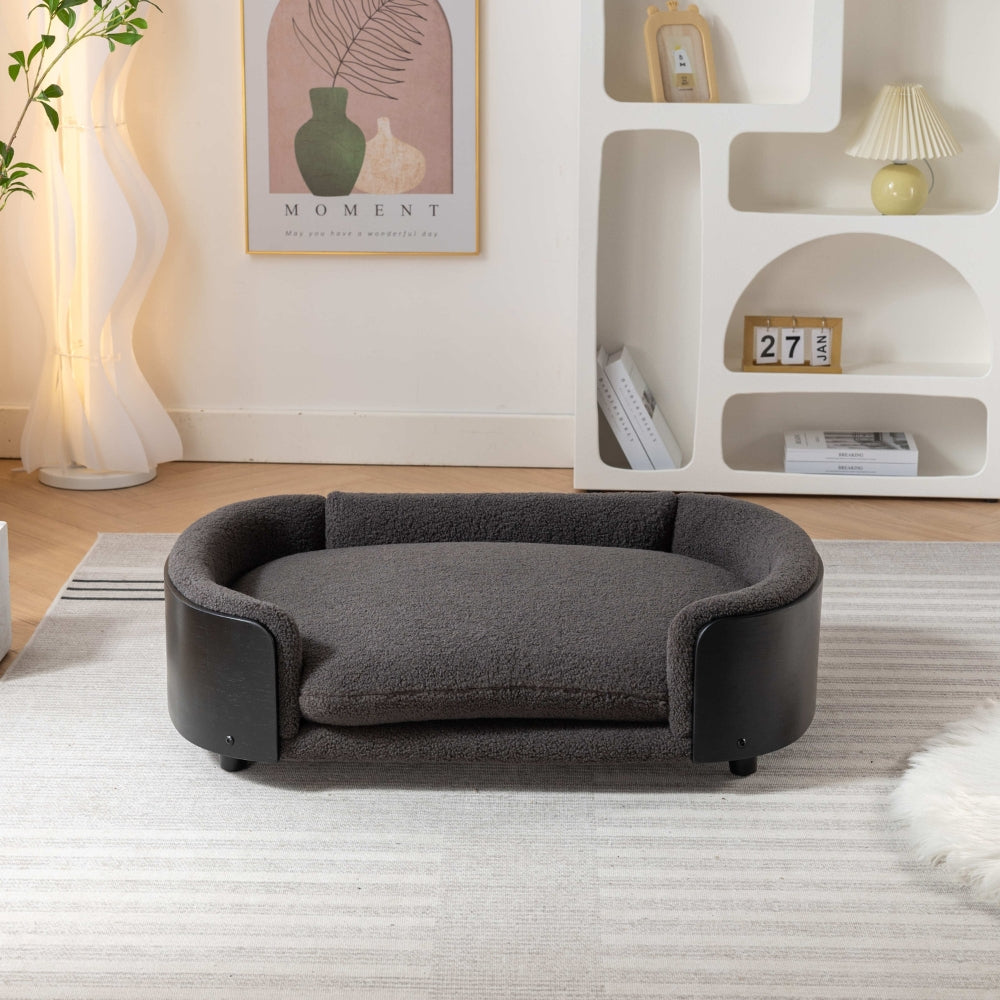 Dog Bed Solid Wood Legs Cashmere Cushion Large_3