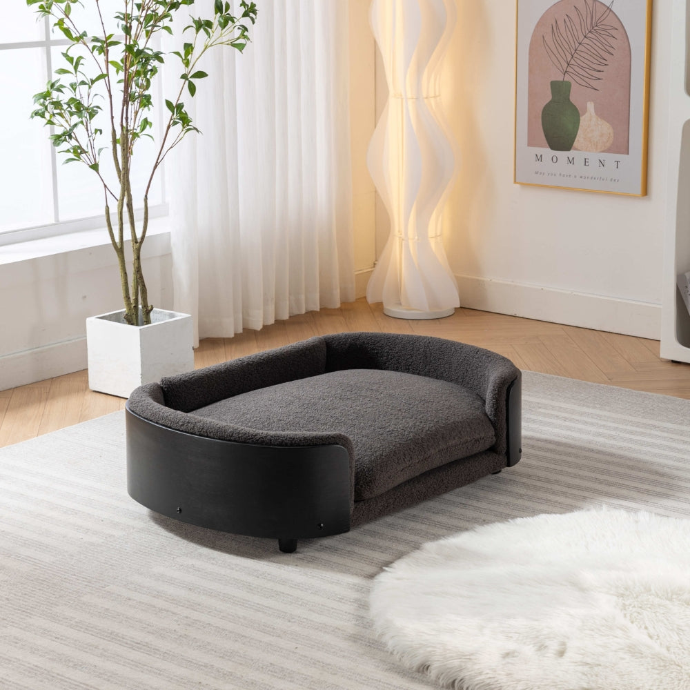Dog Bed Solid Wood Legs Cashmere Cushion Large_4
