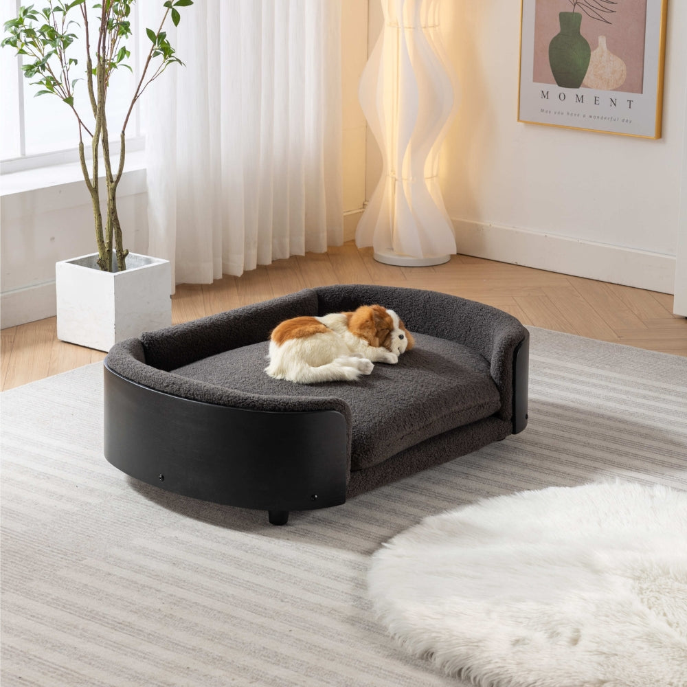 Dog Bed Solid Wood Legs Cashmere Cushion Large_5