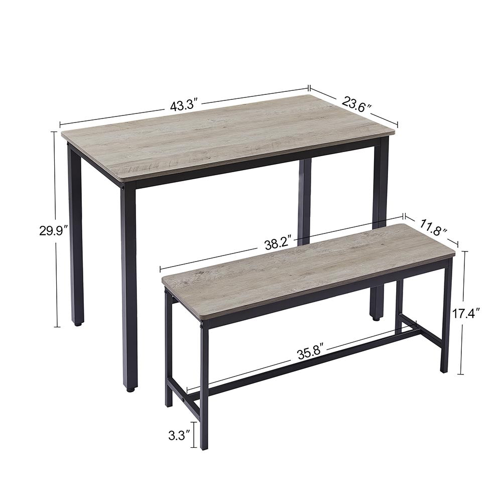 Kitchen Industrial Dinning Table Counter with Chairs_6