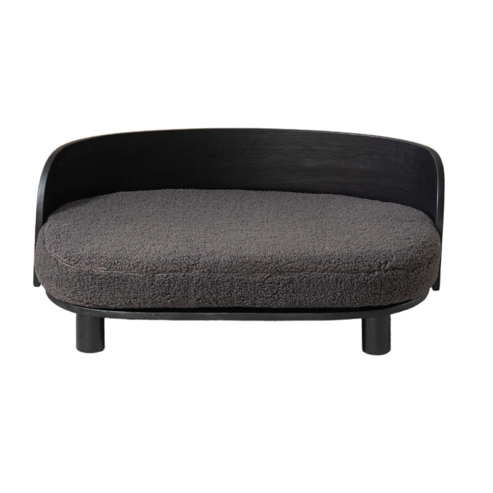 Dog Bed Solid Wood Leg Cashmesh Cushion Black Darcy Grey_0