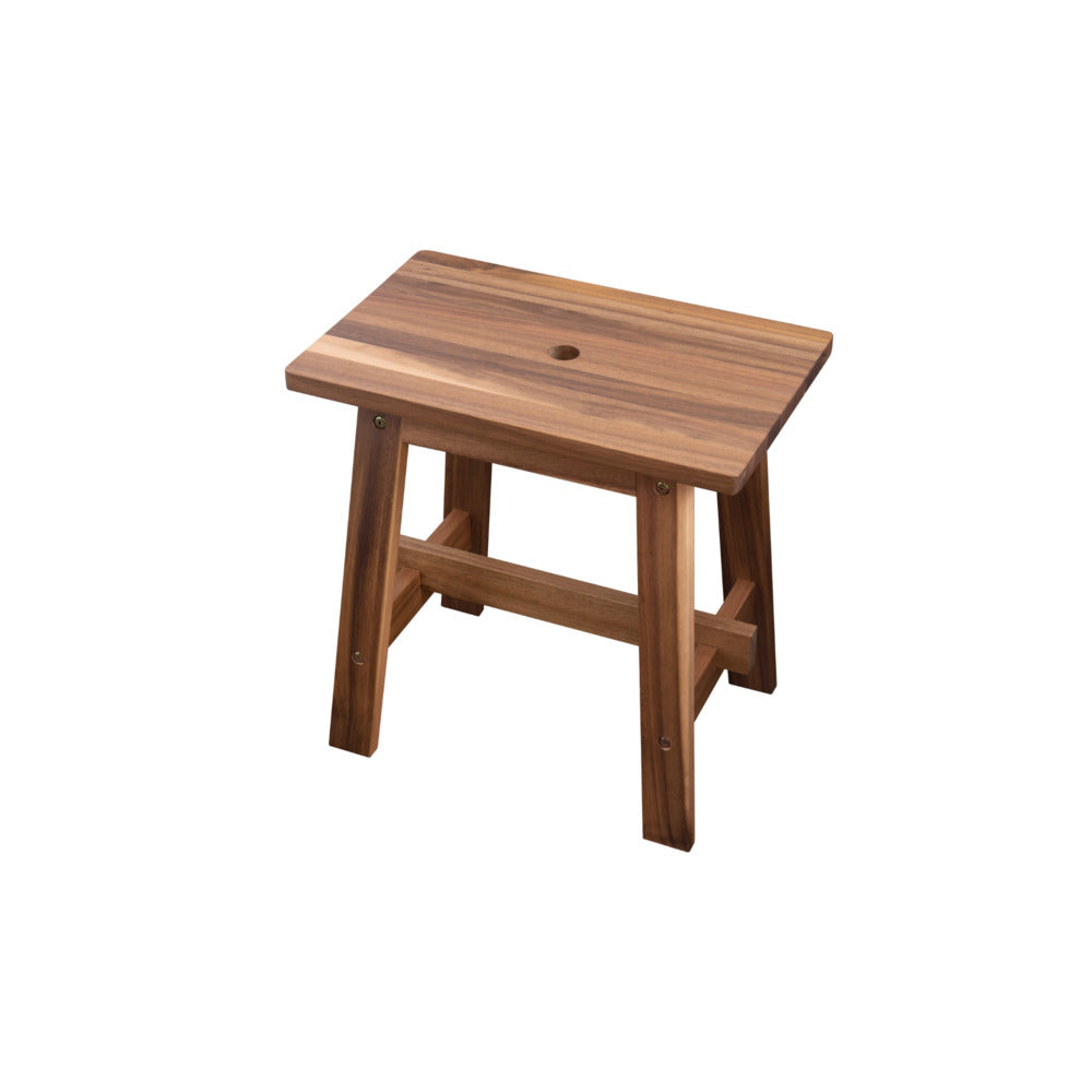 Acacia Wood Rectangle Stool Strong Weight Capacity, Natural Color_4