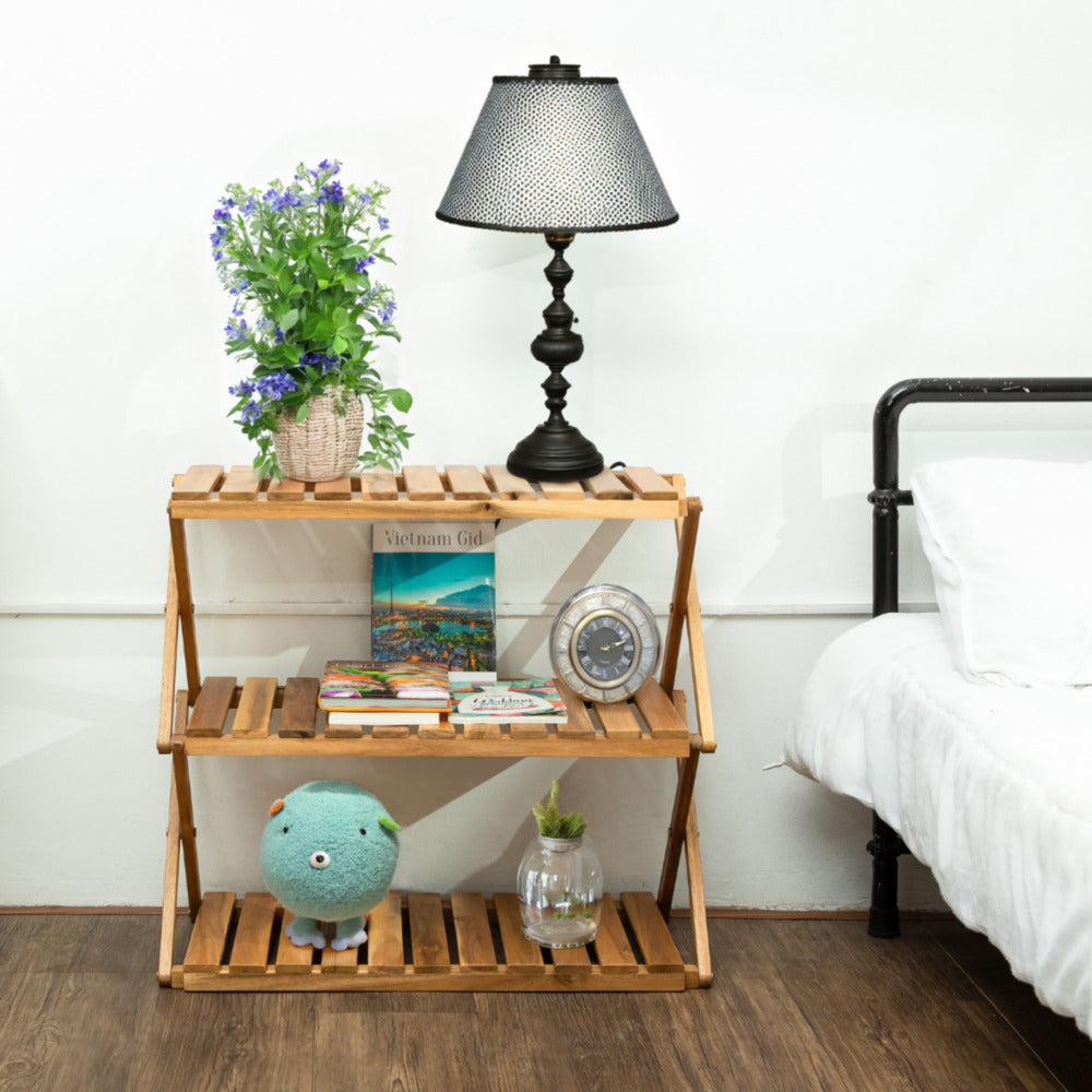 Acacia 3-Tier Foldable Wooden Stand Natural_1