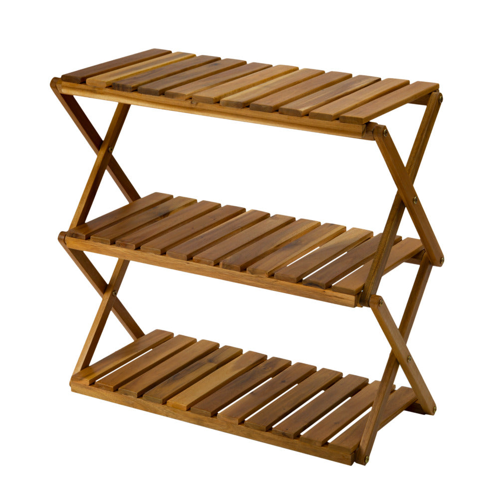 Acacia 3-Tier Foldable Wooden Stand Natural_0