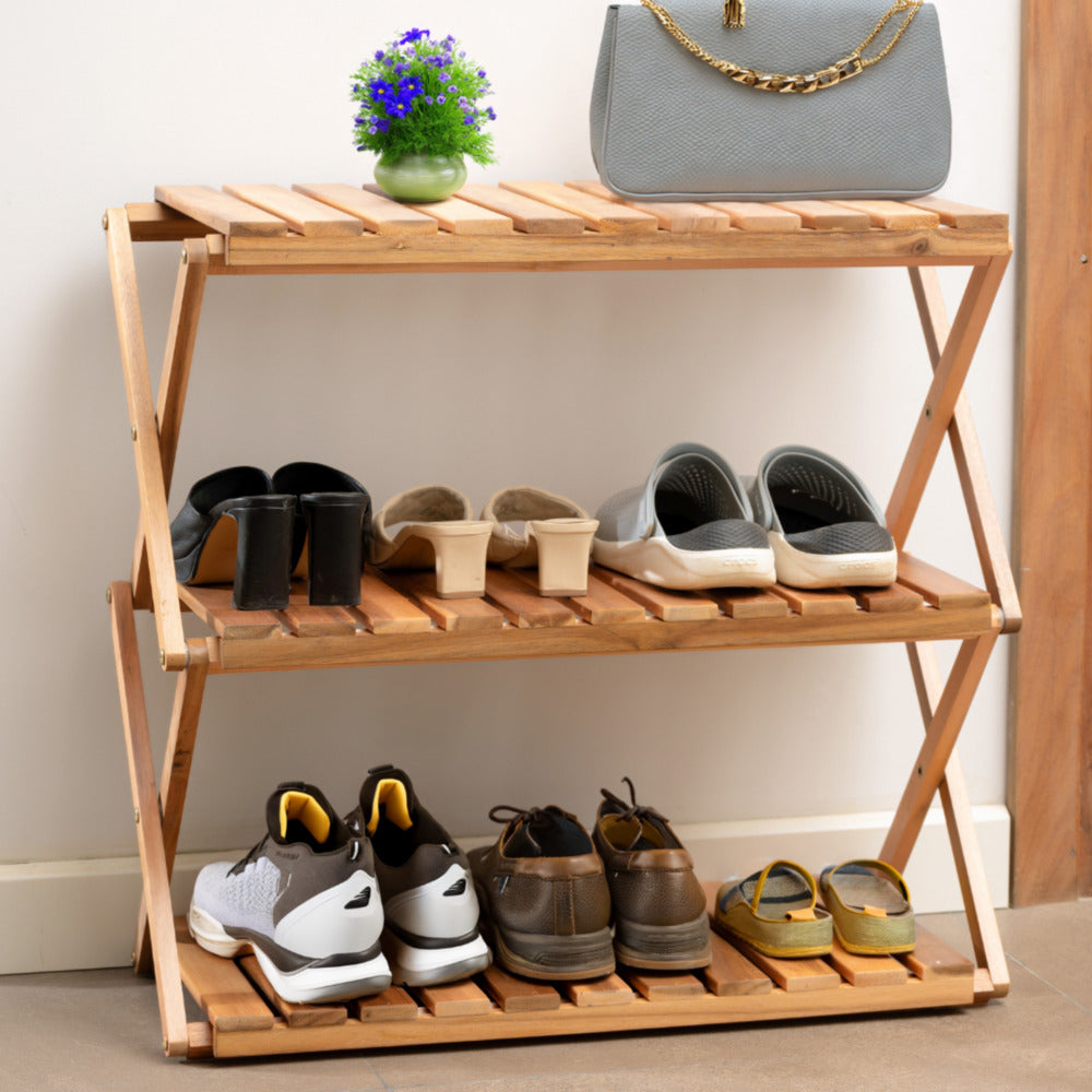 Acacia 3-Tier Foldable Wooden Stand Natural_6