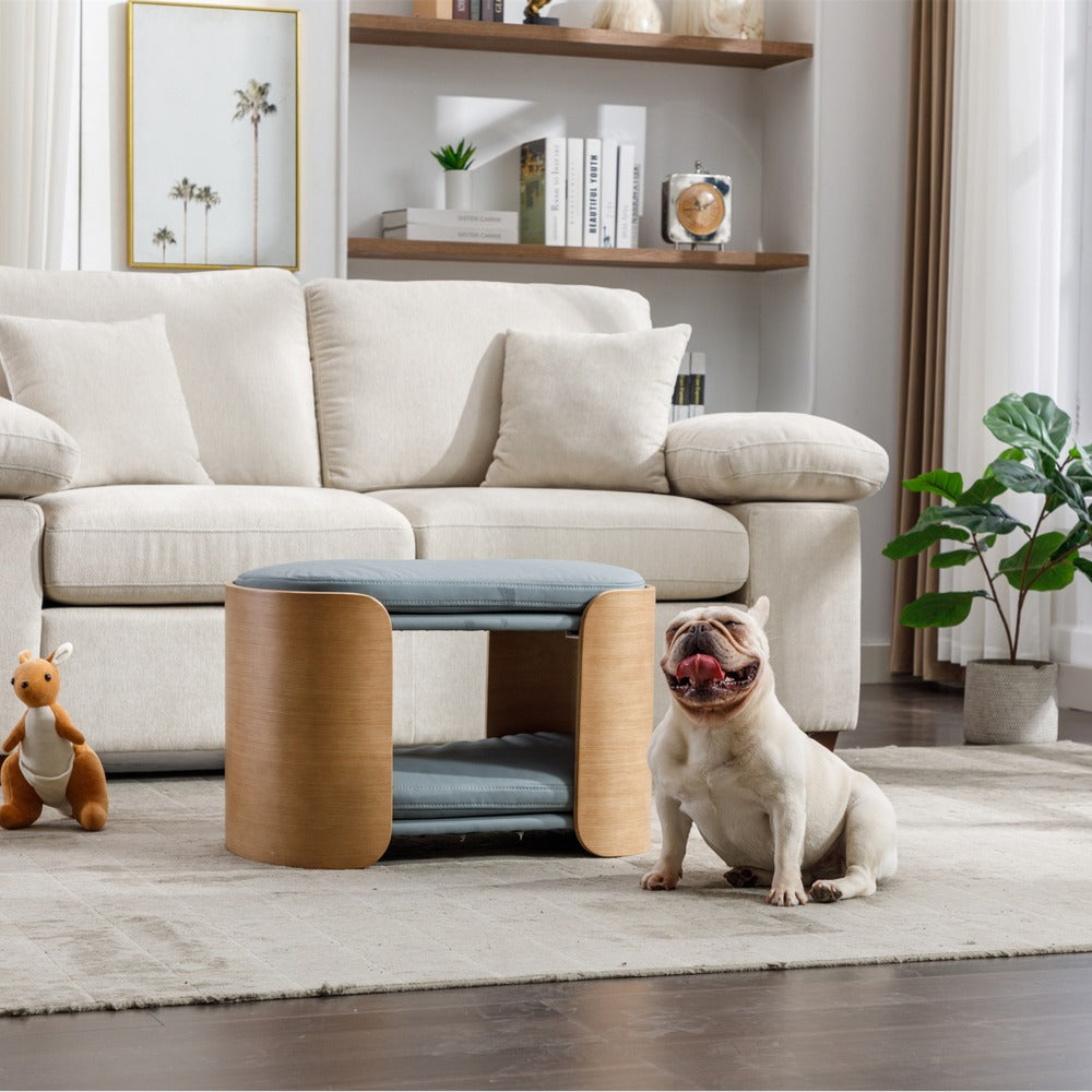 Pet Sofa Wood Leg Bent Back Scratch-Resistant Medium Dark Grey_6
