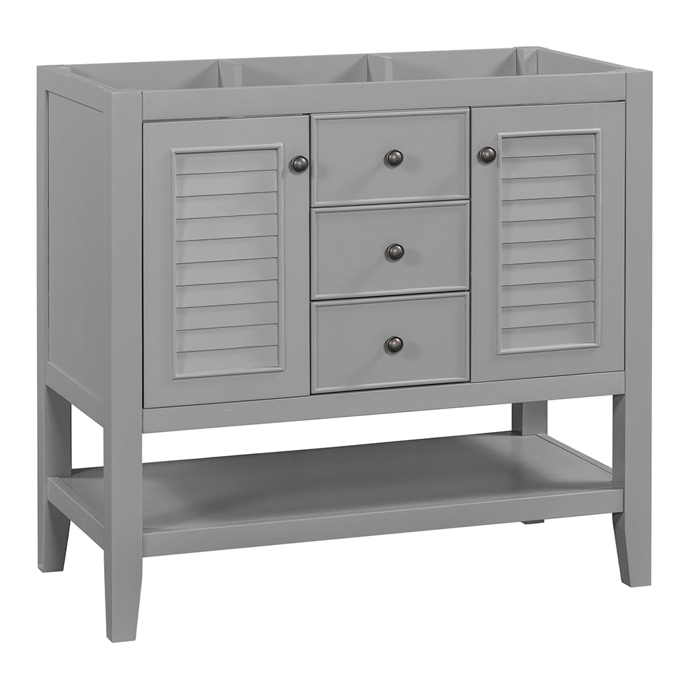 36 Inch Bathroom Vanity Base with Cabinets - Grey_1