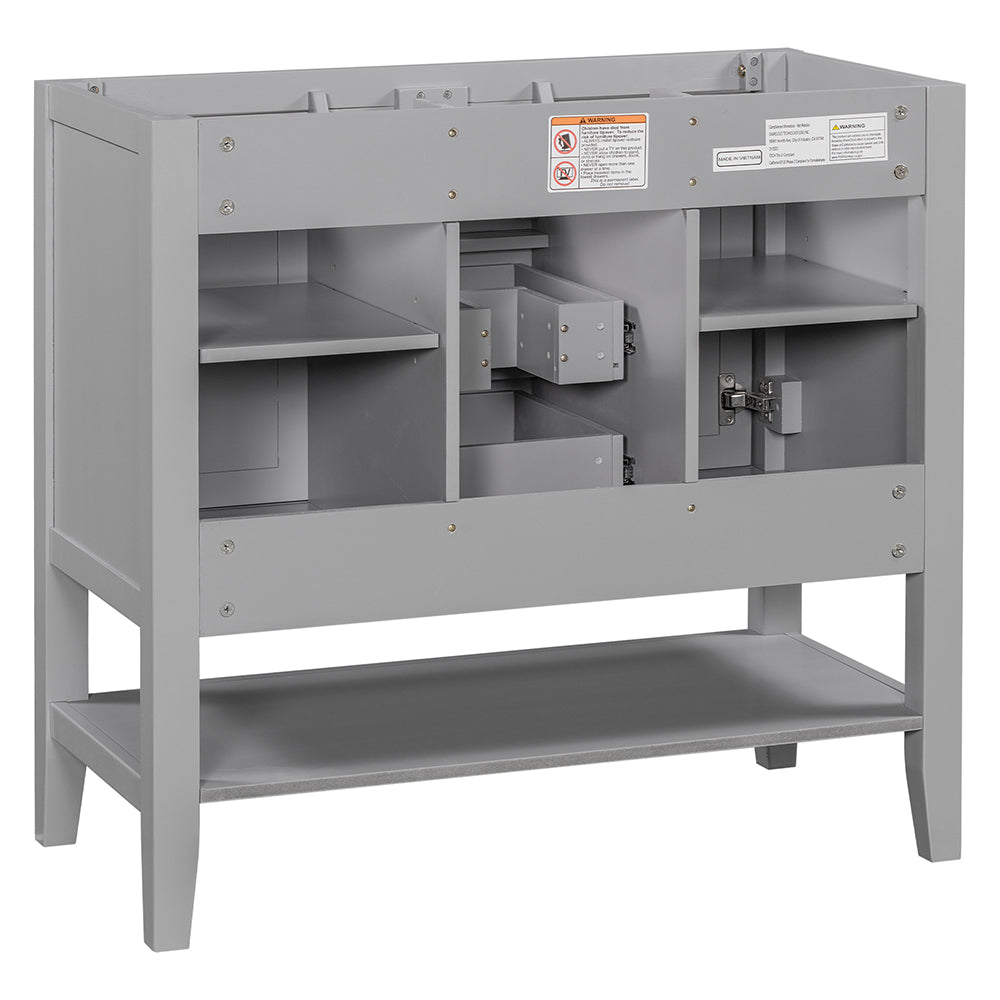 36 Inch Bathroom Vanity Base with Cabinets - Grey_7