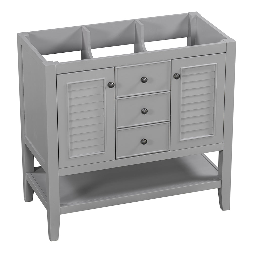 36 Inch Bathroom Vanity Base with Cabinets - Grey_6
