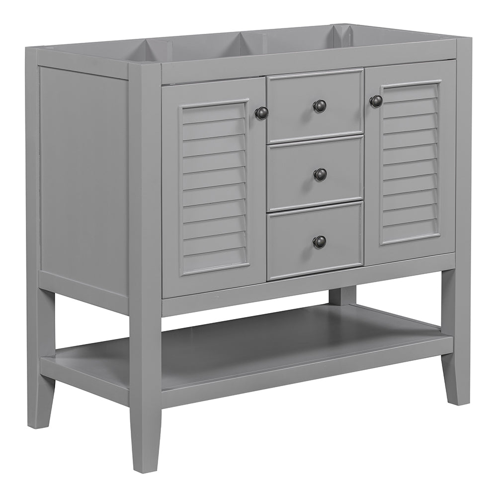 36 Inch Bathroom Vanity Base with Cabinets - Grey_3