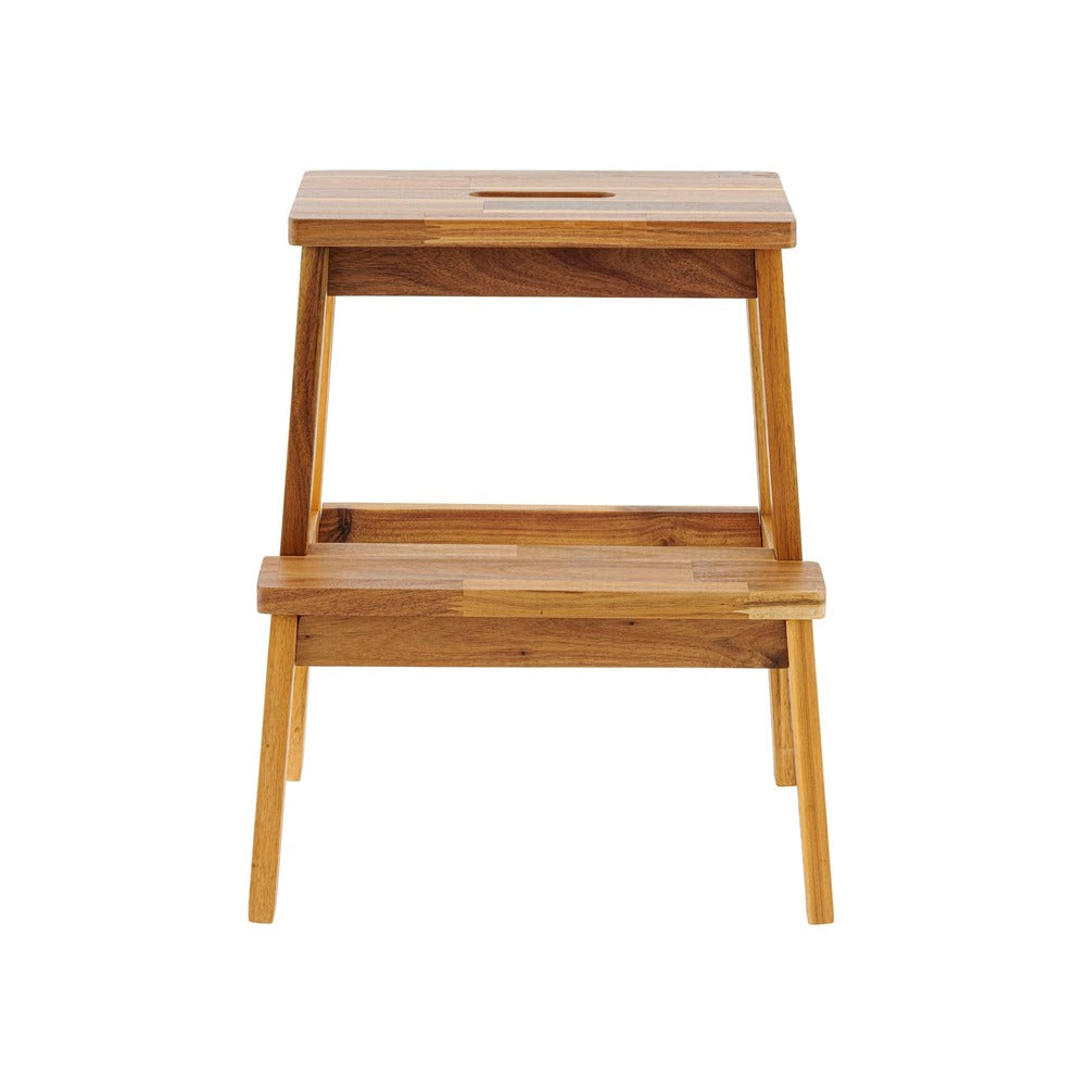 Acacia Wood Two Step Stool Small Size Strong Weight Capacity_2