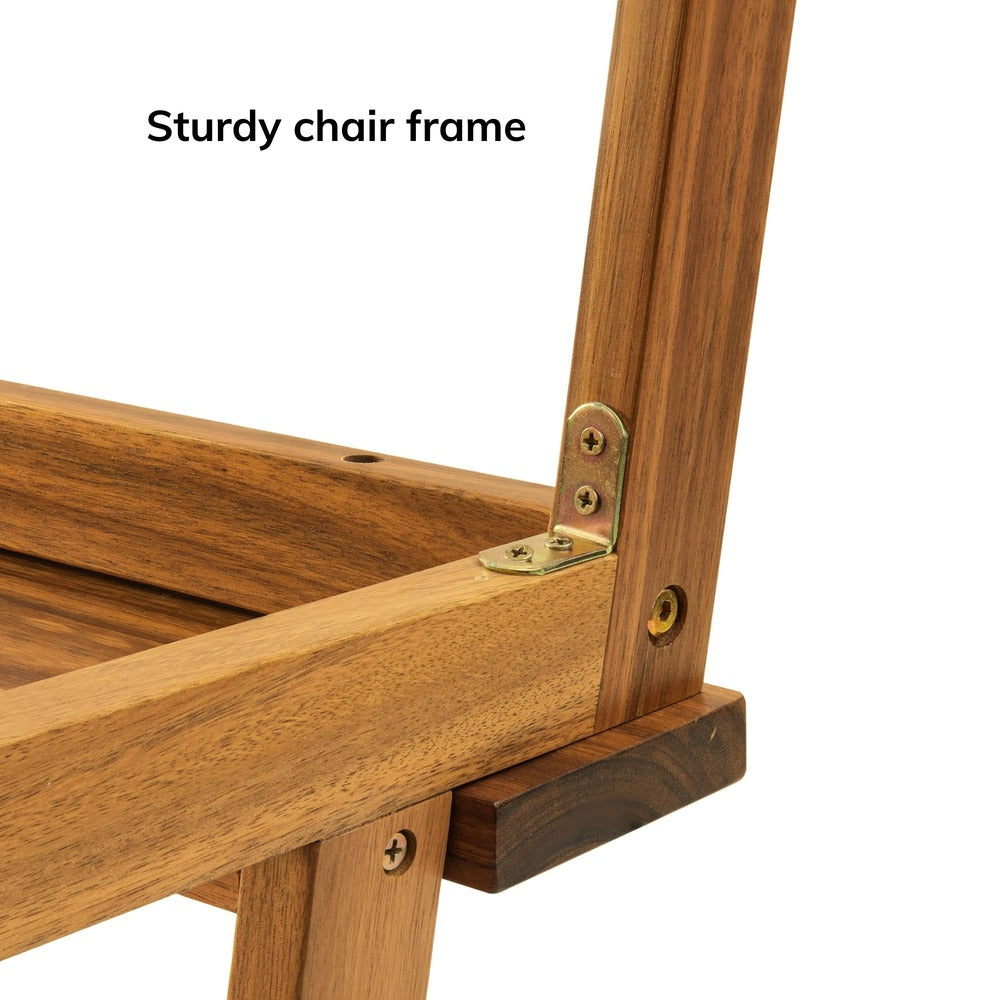 Acacia Wood Two Step Stool Small Size Strong Weight Capacity_7