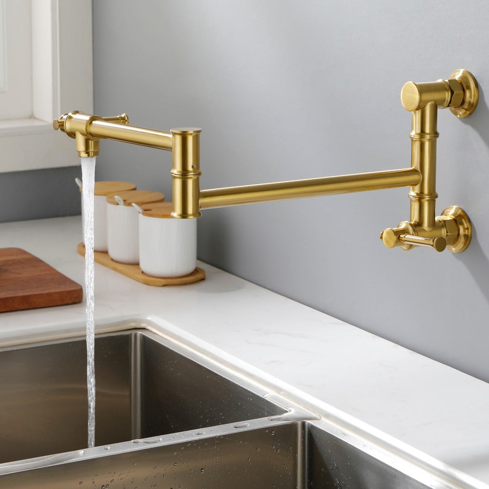 Pot Filler Faucet Wall Mount Pot Filler Faucet - Gold_8