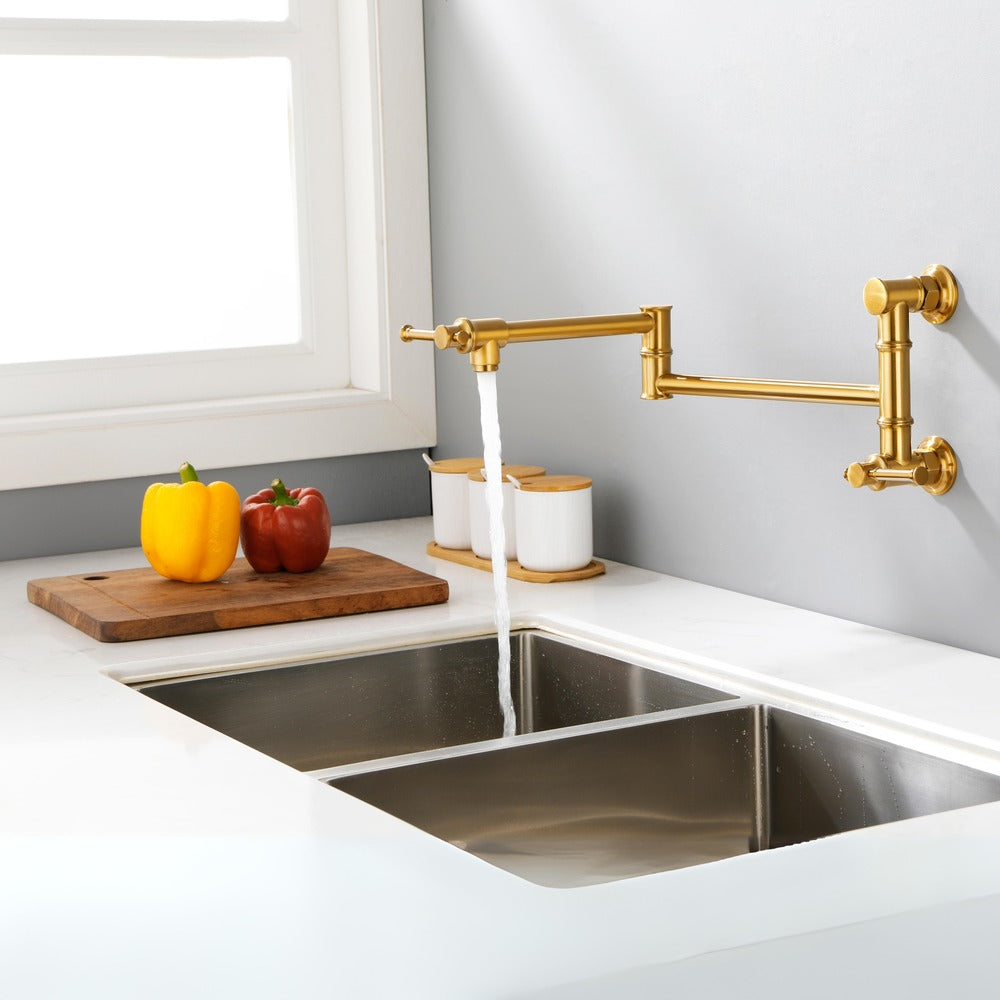Pot Filler Faucet Wall Mount Pot Filler Faucet - Gold_7
