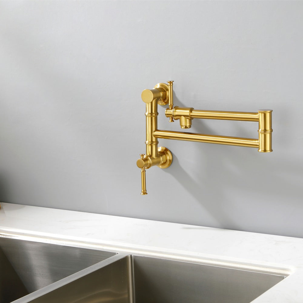 Pot Filler Faucet Wall Mount Pot Filler Faucet - Gold_5